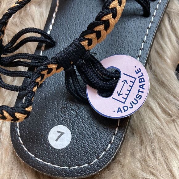 Capanna Banyan - Golden Black Rope Braided Sandals - Picture 3 of 13